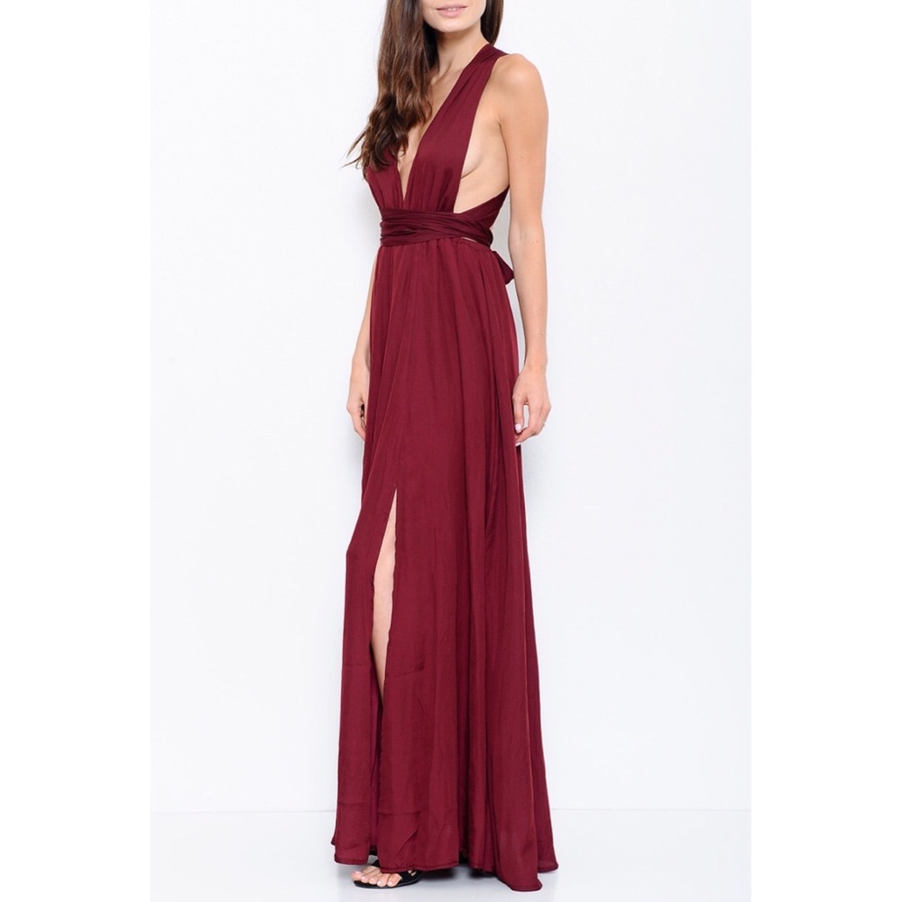 Wine Red Sexy Evening Gown - Picture 2 of 3